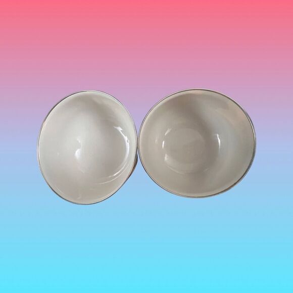 Vintage Set of 2 Metal International Heartland Enamel Nesting Bowls - Picture 4 of 8